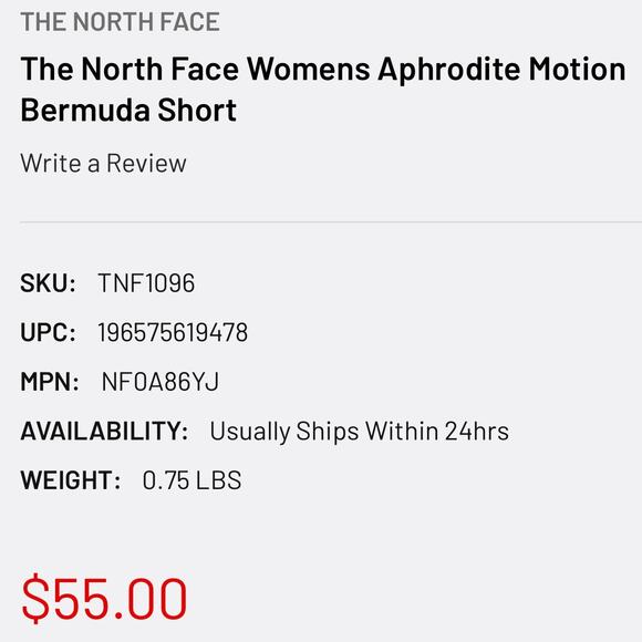 NWT! North Face Hiking Workout Activewear Bermuda Shorts - Size Small - Picture 8 of 9